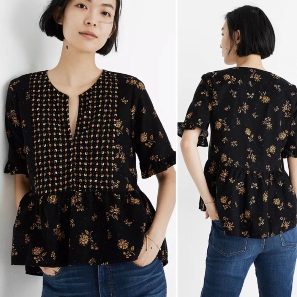 Madewell Corduroy Acorn Foulard Top Small